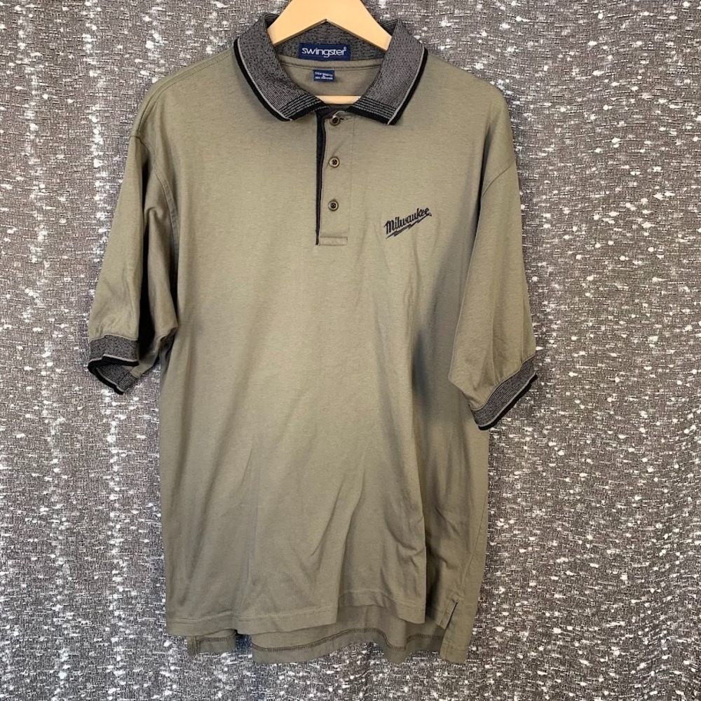 Vintage Swingster Polo Shirt Milwaukee Tools Embroidered Men's Large